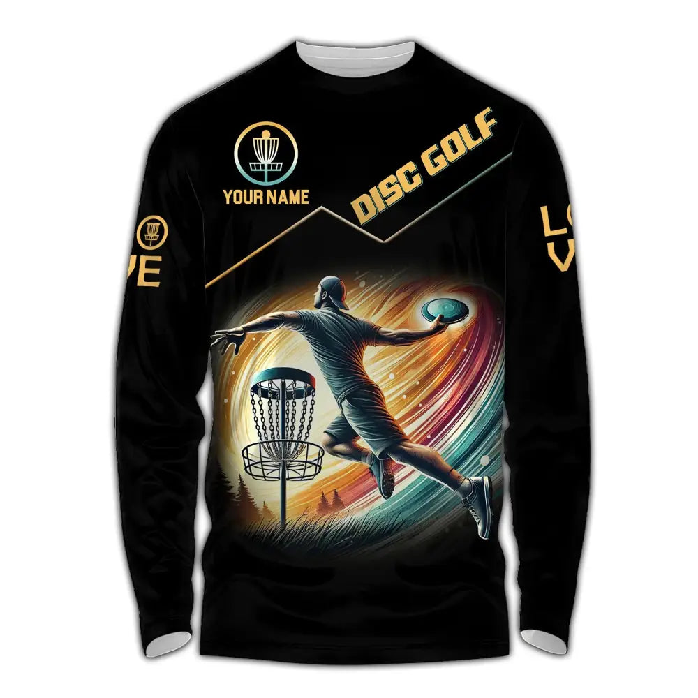 Man Shirt Custom Name Disc Golf T-Shirt Hoodie Long Sleeve / S T-Shirt