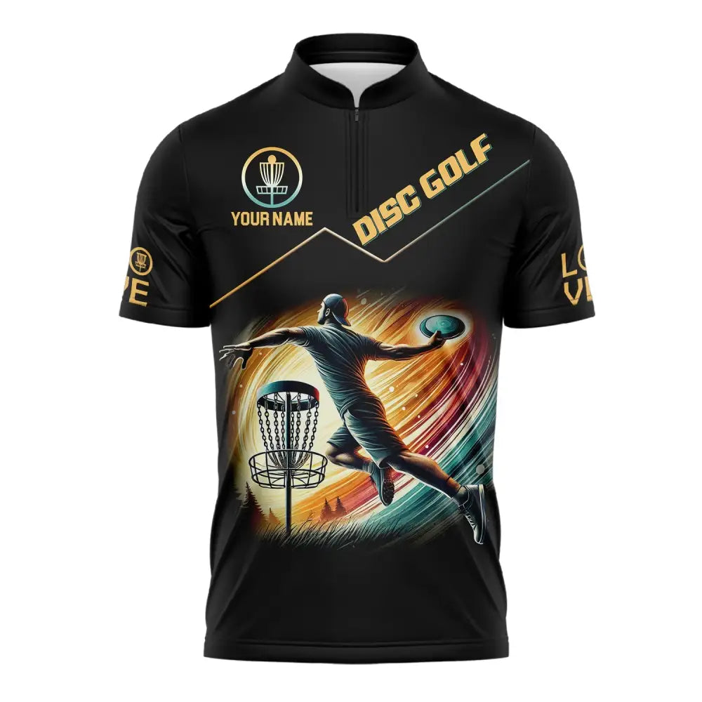 Man Shirt Custom Name Disc Golf T-Shirt Hoodie Long Sleeve Zipper Polo / S T-Shirt