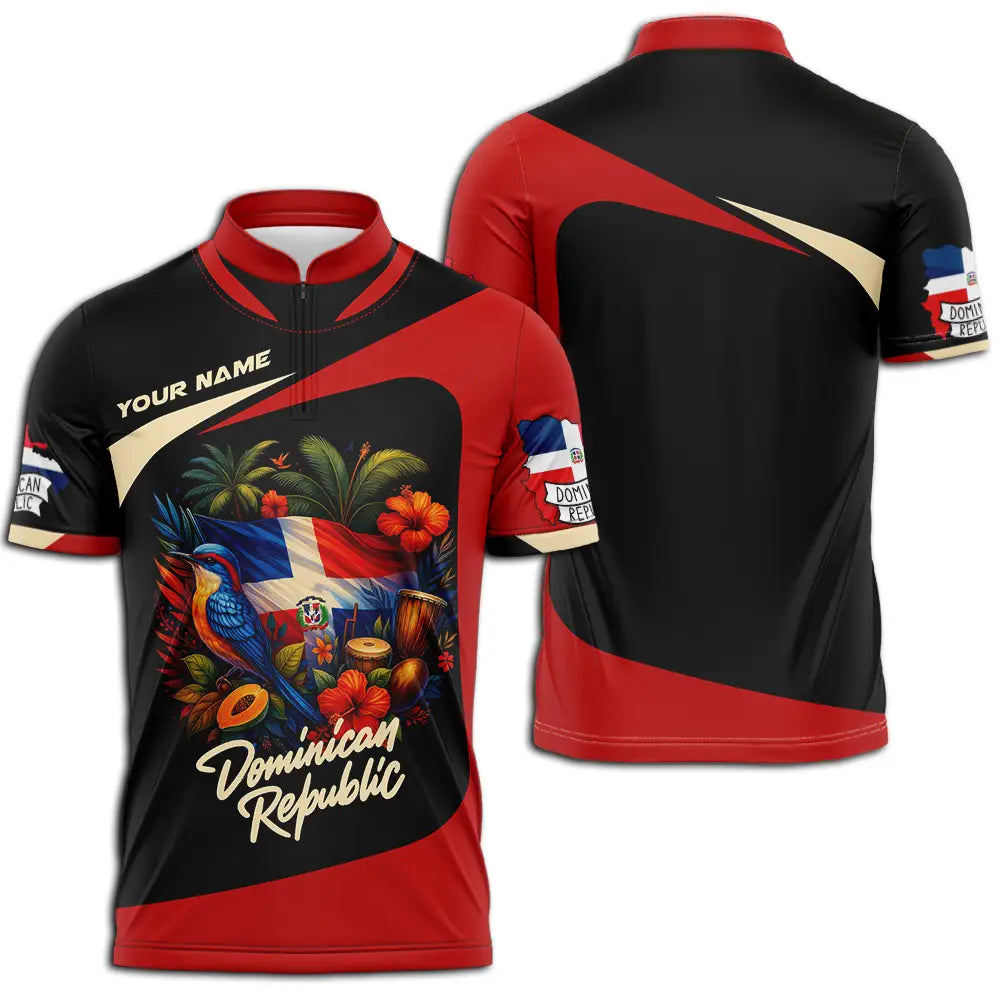 Unisex Shirt - Custom Dominican Republic Shirt Zipper Polo Shirt / S T-shirt